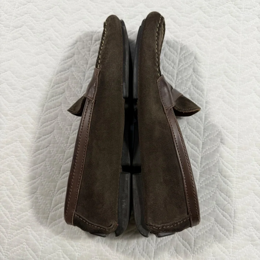 Allen Edmonds Sonoma Mens 9.5 M Dark‎ Brown Suede Penny Loafer Driving Shoes USA